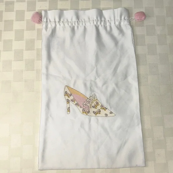 White Lingerie Bags with Pink and Gold Accents - Picture 5 of 5